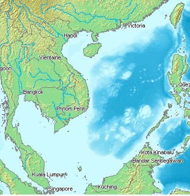 Bản đồ địa hình Biển Đông