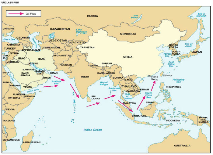 Eo biển Malacca và đường đi của dầu mỏ về Trung Quốc